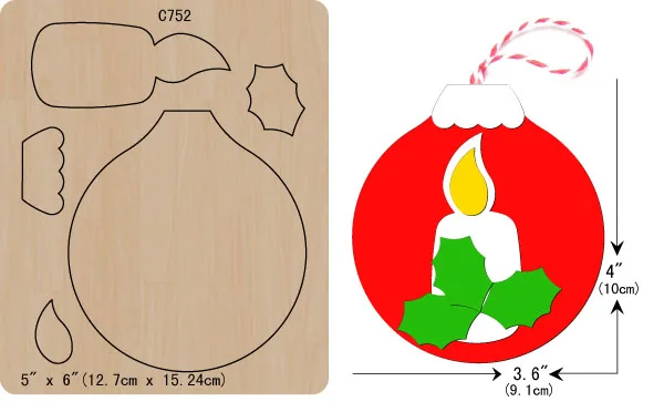 Новые рождественские украшения деревянные высечки скрапбукинга C-751 резки штампов нескольких размеров - Цвет: C-752