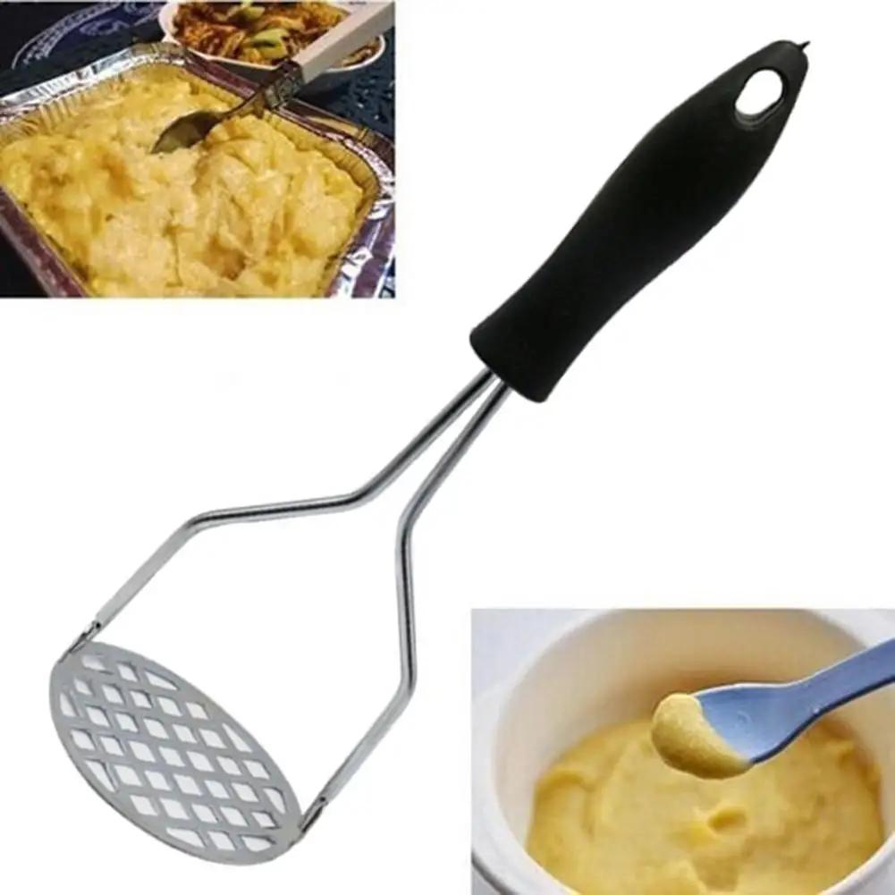 Кухонный нож из нержавеющей стали для нарезки картофеля, рисователь для приготовления пюре, сока, толкатель для фруктовых яиц, гладкое пюре, дробилка, кухонный инструмент