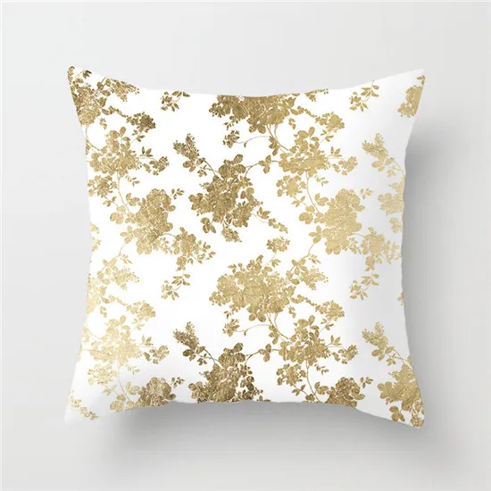 Fuwatacchi Золотая подушка крышка точка завод Цветочный геометрический кораллового цвета с принтом, накидка для подушки, декоративные подушки для дивана, автомобиля - Цвет: PC04055