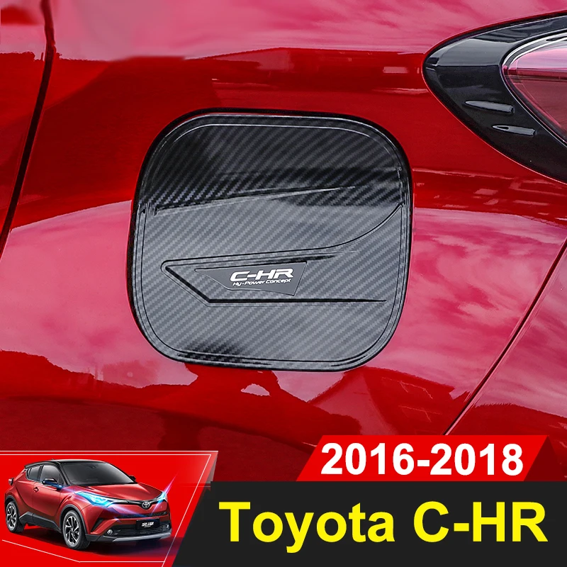 

Carbon fiber Exterior Car Oil Fuel Tank Gas Cap Cover Trim Sticker For Toyota C-HR CHR 2016 2017 2018 Car-styling Accessories