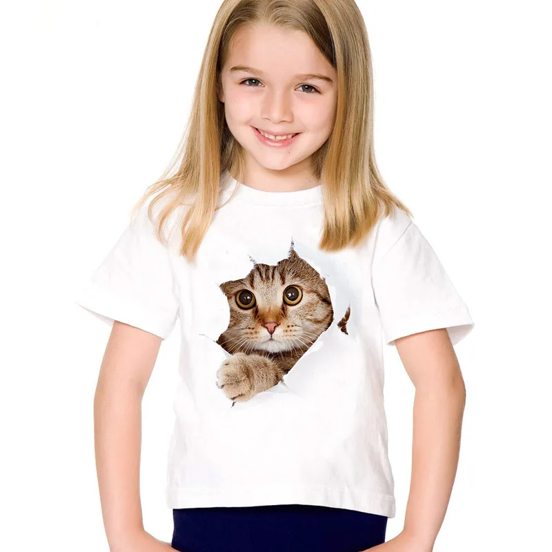 2017 fashion summer cute children brand clothing for kids girl short sleeve print 3d cat t shirts tops baby clothes HTB1wlDFSFXXXXchXpXXq6xXFXXX4 - 2017 fashion summer cute children brand clothing for kids girl short sleeve print 3d cat t shirts tops baby clothes