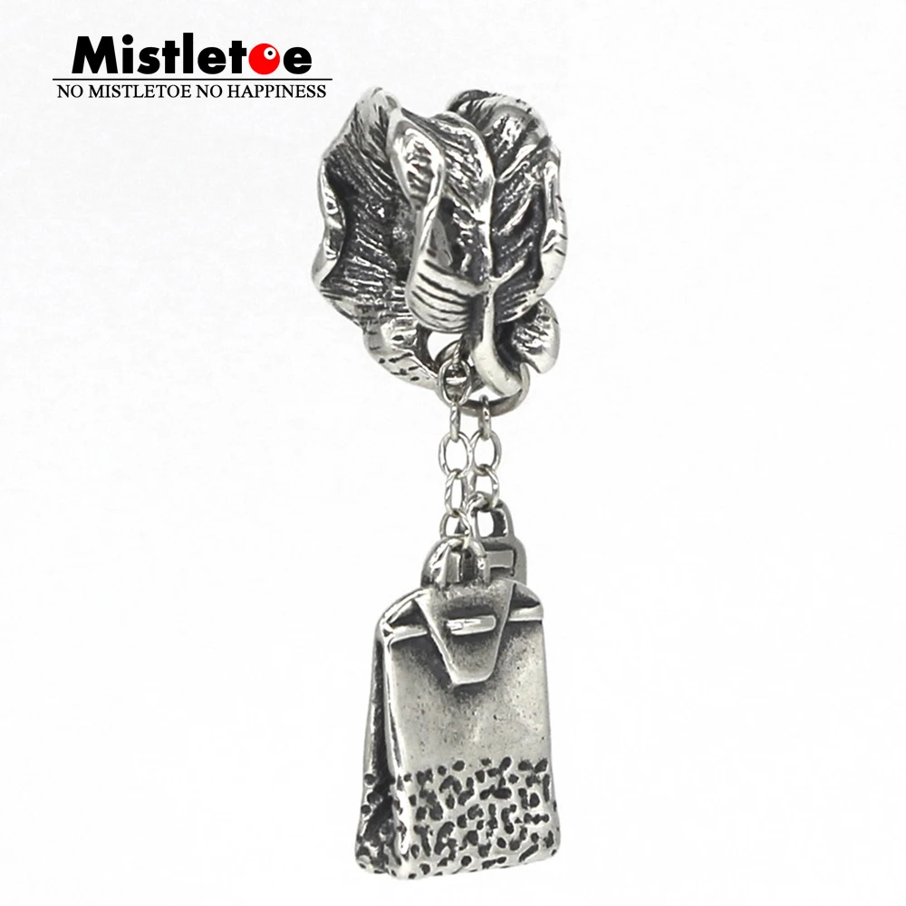 

Mistletoe 925 Sterling Silver Tea Bag Dangle Charm Bead Fit European Bracelet Jewelry