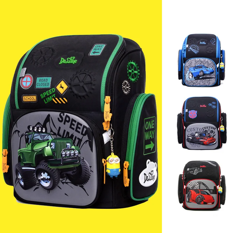 

Russia Brand Delune Children School Bags Cartoon Backpacks Child Orthopedic School Supplies Schoolbags For Boy Girl Kids Satchel