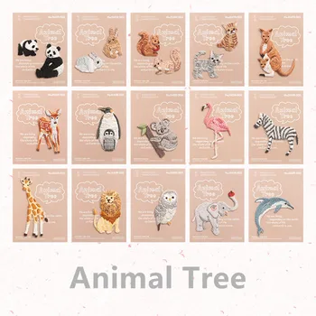 Mini Embroidery Sika Deer Dolphin Raccoon patches iron on applique for clothes diy craft accessory cartoon sew on fabric sticker
