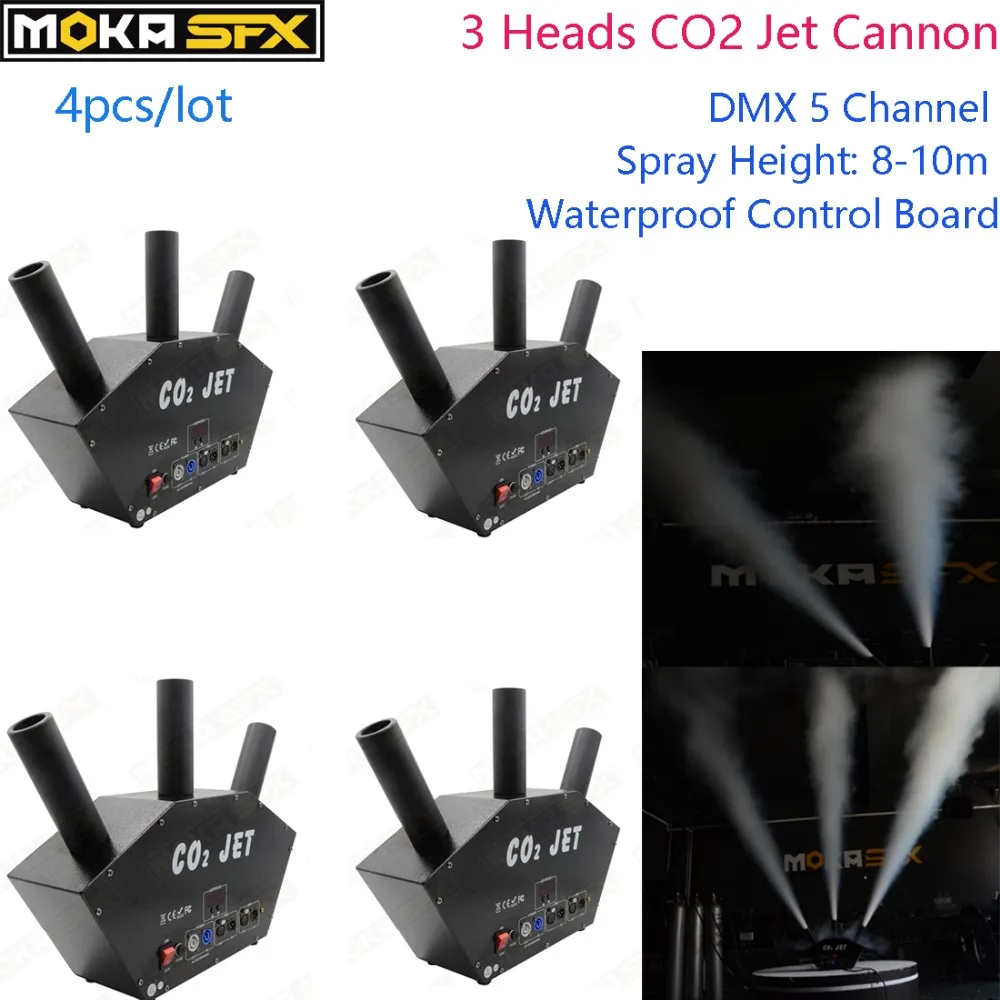 

4pcs 3 Heads Co2 jet blaster Machines Waterproof Control Board DMX Control for Disco Show Club Nightclub Stage Party