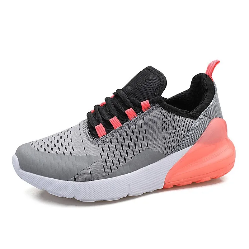Мужская дышащая Спортивная обувь для фитнеса, для бега, для взрослых, для улицы, пара кроссовок, сетчатые, с воздушной подушкой, Женские беговые кроссовки - Цвет: 2700-Gray Pink