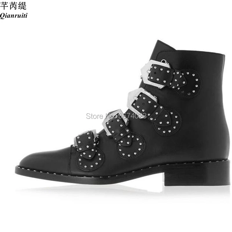 silver studded ankle boots