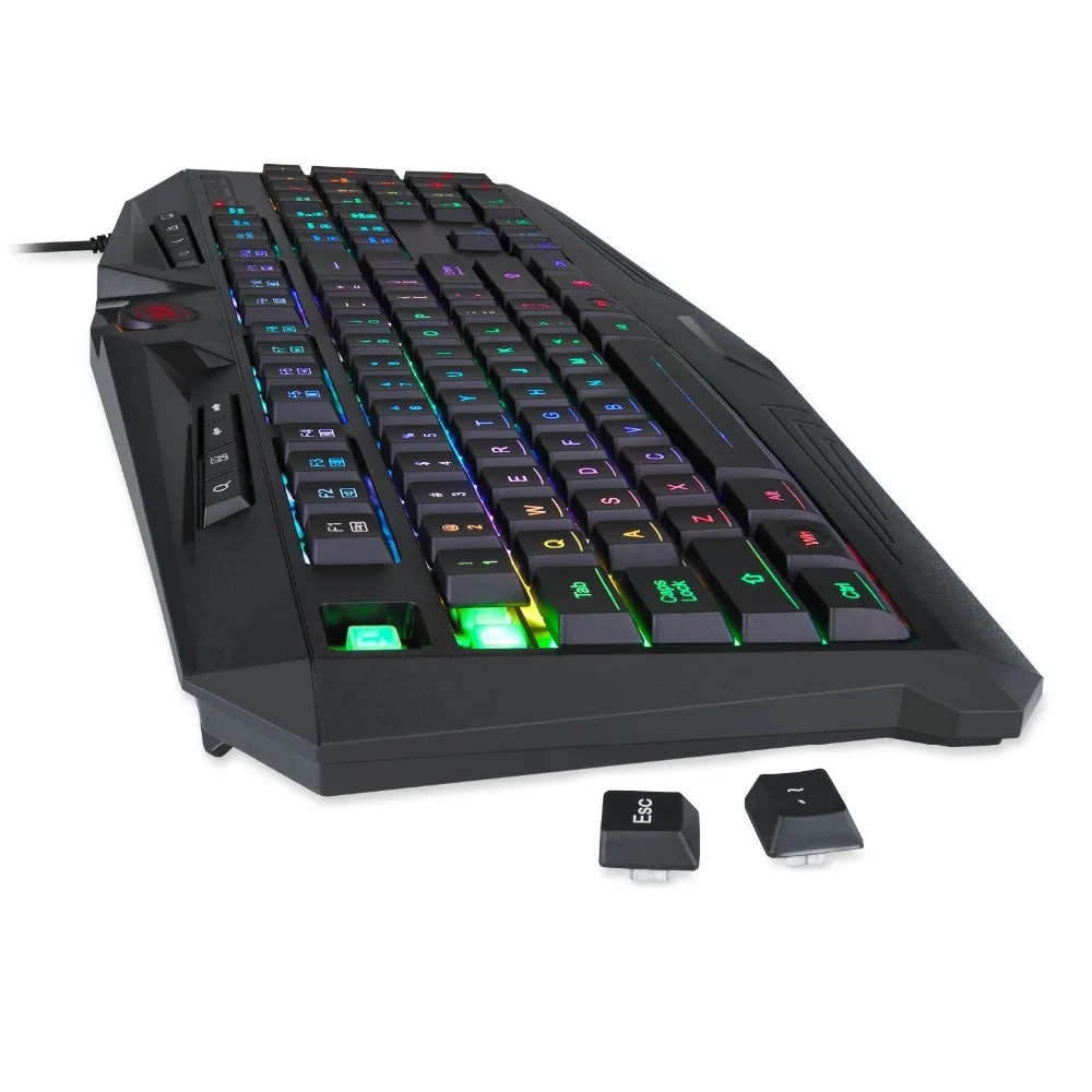 Redragon K503 игровая клавиатура RGB светодиодный подсветка с 12 выделенными мультимедийными клавишами всего 112 тихие клавиши полноразмерная клавиатура