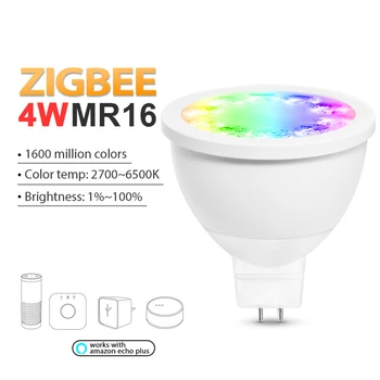 

ZIGBEE 4W RGBCCT MR16 2700~6500K app control work with Amazon echo plus and many gateways zigbee warm cool white