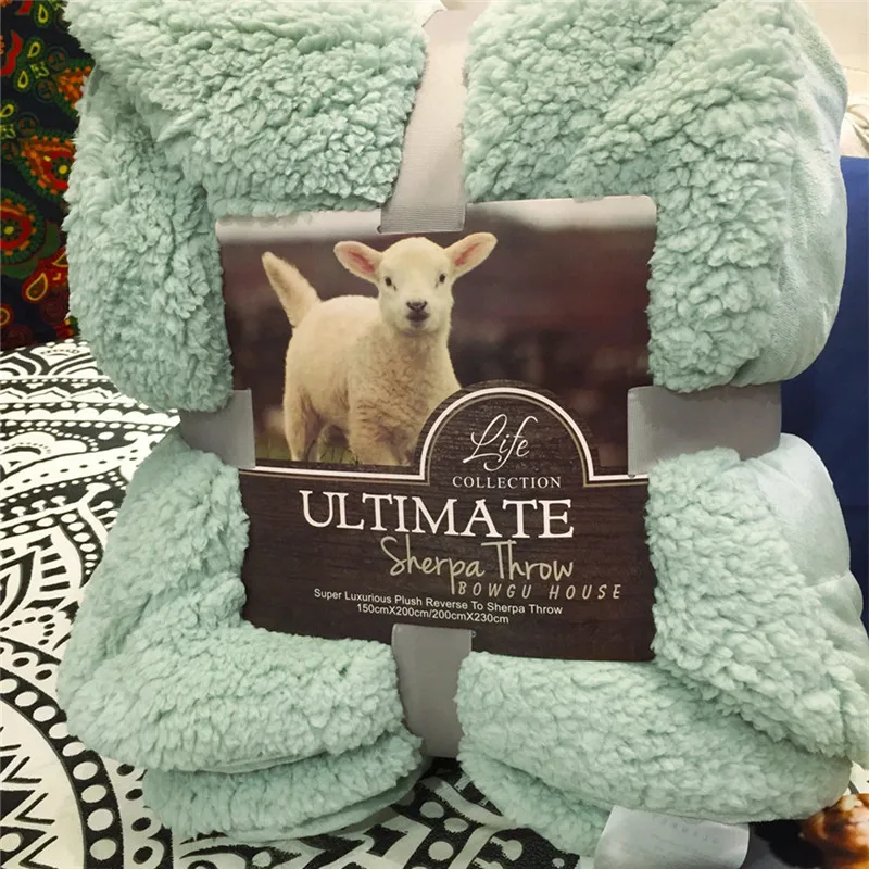 

Fashionable Matcha Pure Color Lamb Flannel Fleece Throw Soft Warm Blanket A Quilt Bedspread Blanket To On For The Sofa/Bed/Car