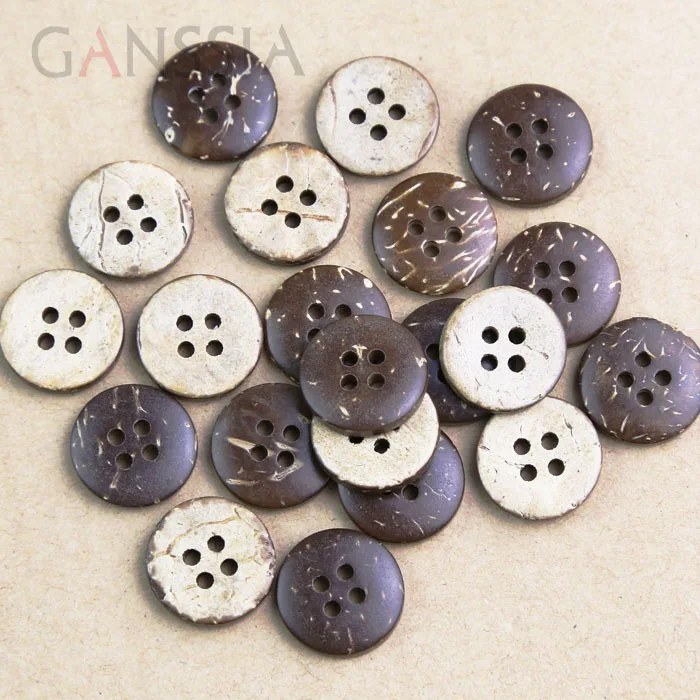 30pcs Coconut Buttons Plum Flower Decor Clothing Home Sewing Scrapbooking 9mm