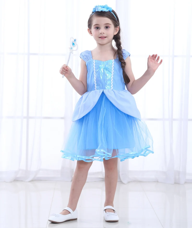 H& ZY/платье Золушки для маленьких девочек; Детские платья принцессы Белоснежки; карнавальный костюм Рапунцель на Хэллоуин для девочек; нарядное платье