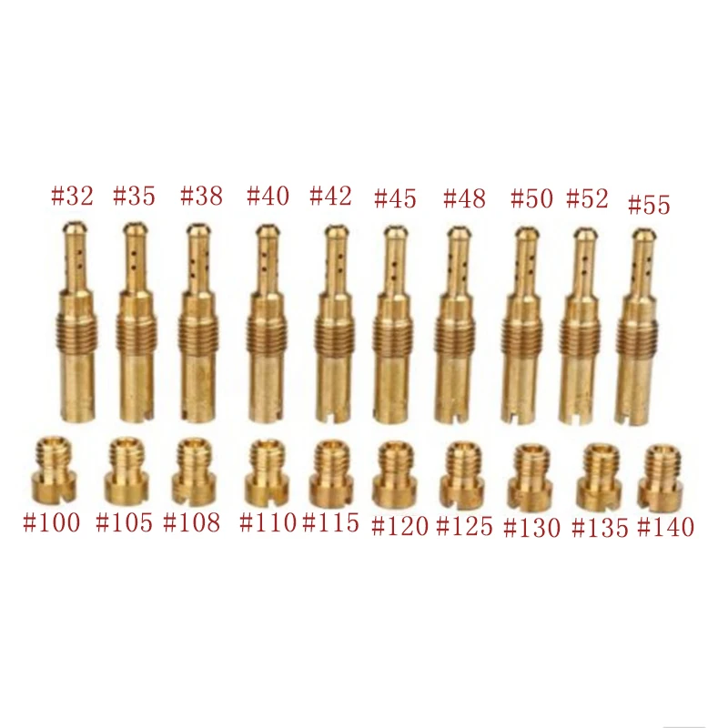 20pcs Carburetor Main Jet Kit Set Slow/Pilot Jet For PWK Keihin OKO CVK