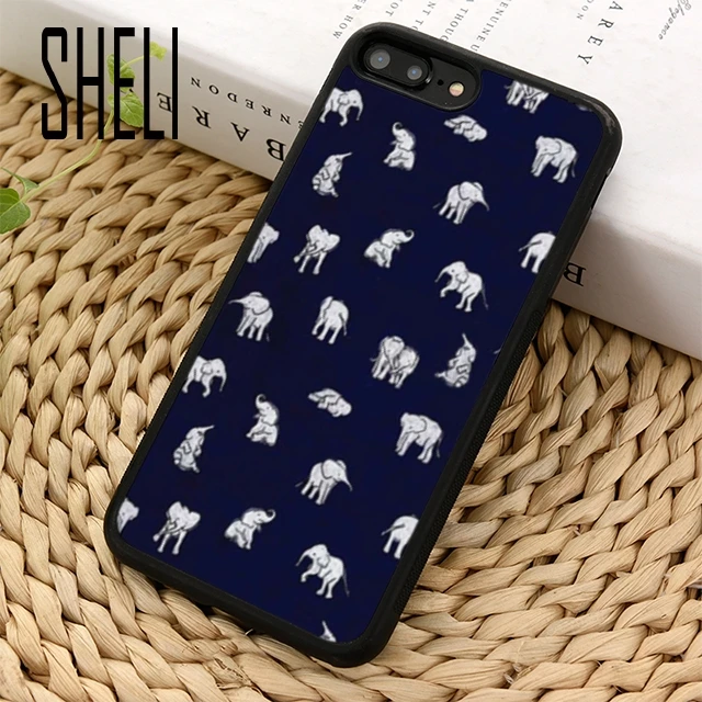 Чехол для телефона SHELI Indian Baby Elephants in Navy iPhone 5 6 s 7 8 plus 11 pro X XR XS max Samsung S6 s7 edge S8 S9 S10 |
