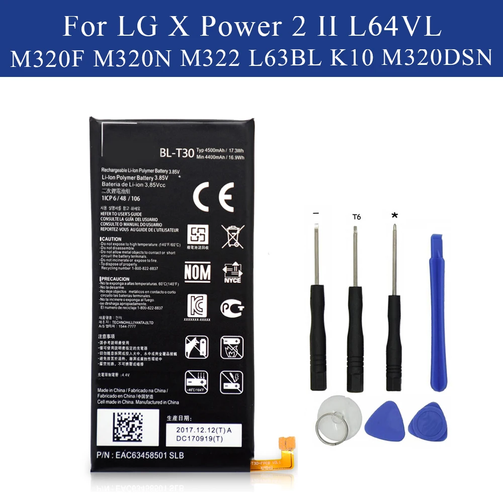 BL-T30 Батарея для LG X power 2 II L64VL M320F M320N M322 L63BL K10 M320 M320DSN M320TV + Бесплатные инструменты |