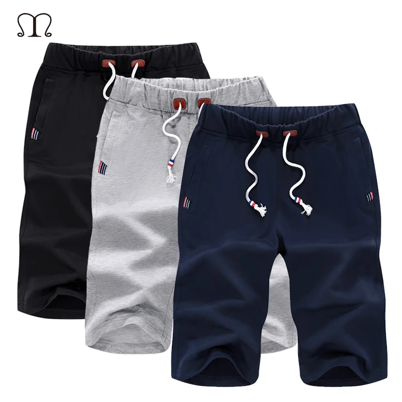 Casual Shorts Men Elastic Waist Solid Knee Length Bermudas Masculina ...