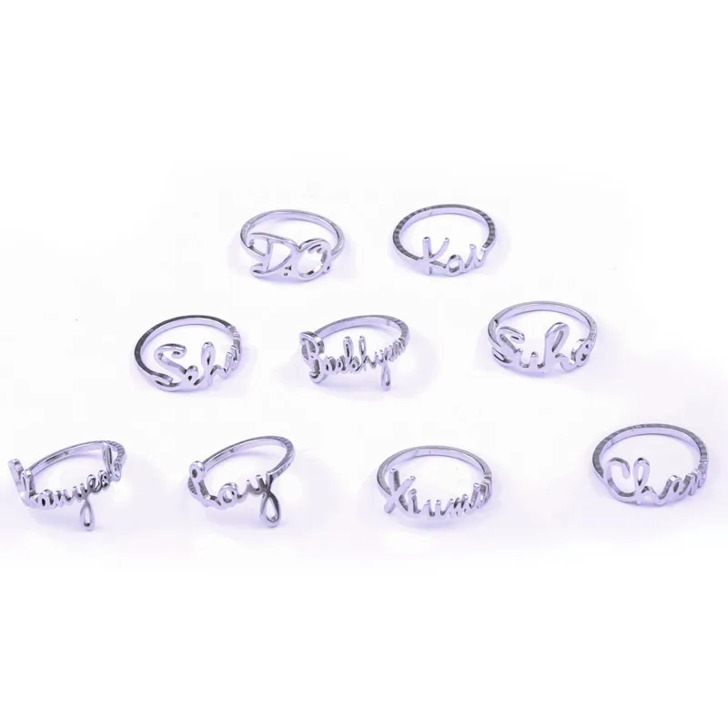 Youpop KPOP EXO BAEKHYUN CHANYEOL SEHUN KAI DO Name Album Ring Jewelry Rings Accessories For Men And Women Female Male Boy Girl