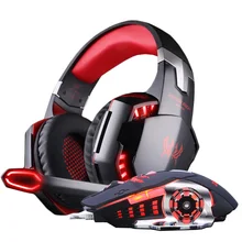 KOTION EACH Gaming Headset Headphones Bass Stereo headphone with microphone+Gaming Mouse Optical USB wired Game Mice DPI gift kotion each g3100 3 5mm adjustable usb gaming headset