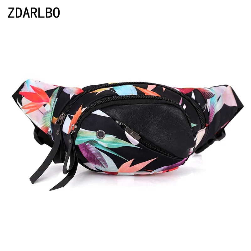 

New Ladies Pockets Multi-Function Printing Women Pocket Fanny Pack Fashion Leather Mobile Bum Bag Female Designer Waist Bags