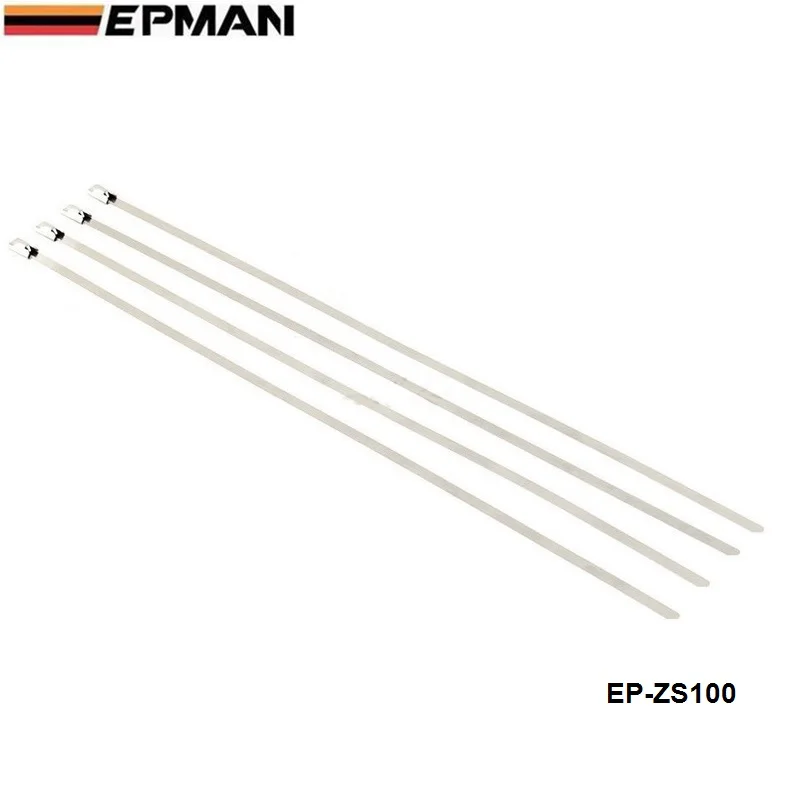 100x Металлические Кабельные стяжки из нержавеющей стали на молнии ремни выхлопной тепла обертывание 4,6 мм x 300 мм EP-ZS100-FS