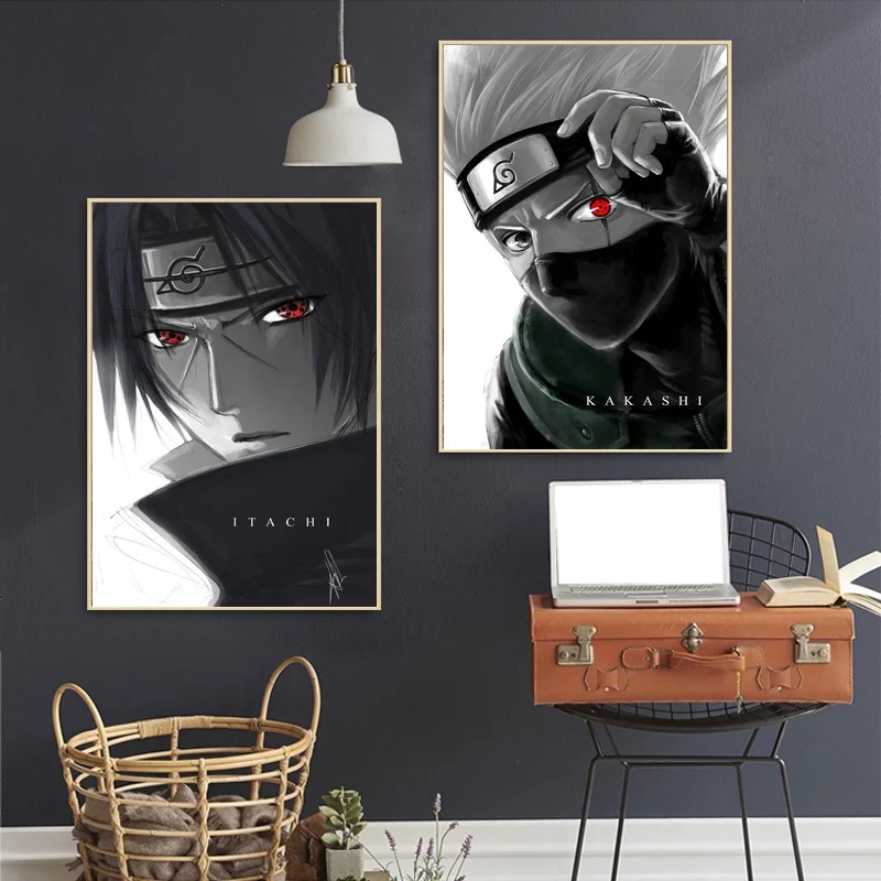 

Naruto Kakashi Uchiha writes the eye Art Silk Poster And Print Wall Art Picture Painting Home Decor for Living Room