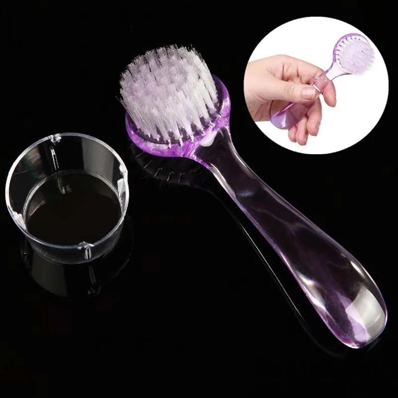 

1PCS Handheld Round Head Nail Art Dust Powder Clean Brush +Cap Manicure Pedicure Tool Nails Accessoires