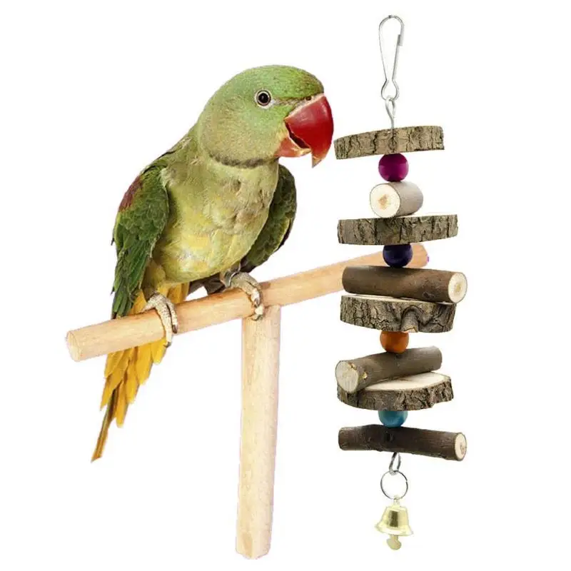 Buy Parrot Bird Chewing Toys Wood Hanging Cage Toys