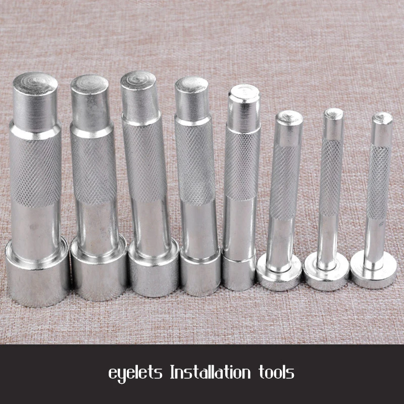 

DIY handmade fabric leather eyelet installation tool 12 size silver stainless steel