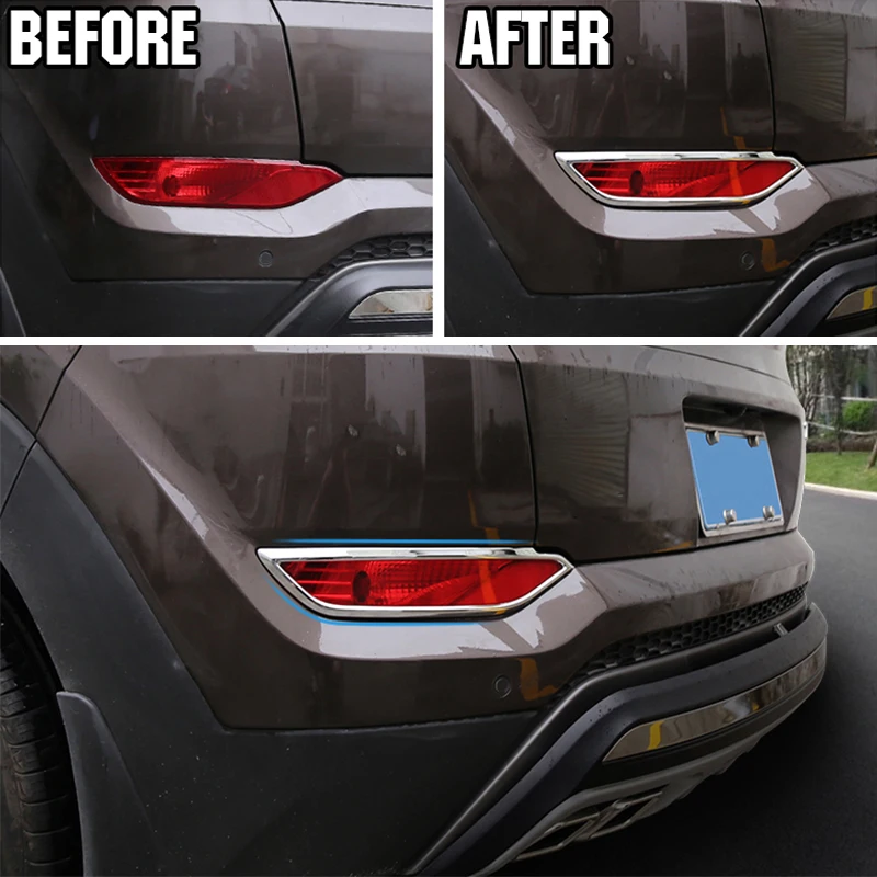 Для Hyundai Tucson TL 2016 2017 2018 хромированный отражатель заднего бампера противотуманный