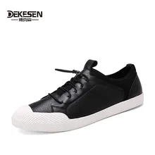 Топ из воловьей кожи, вентиляция, нескользящая, весна, узор, мужская обувь с круглым носком, кожаная, маленькая, белая, низкая, модная, с вырезами