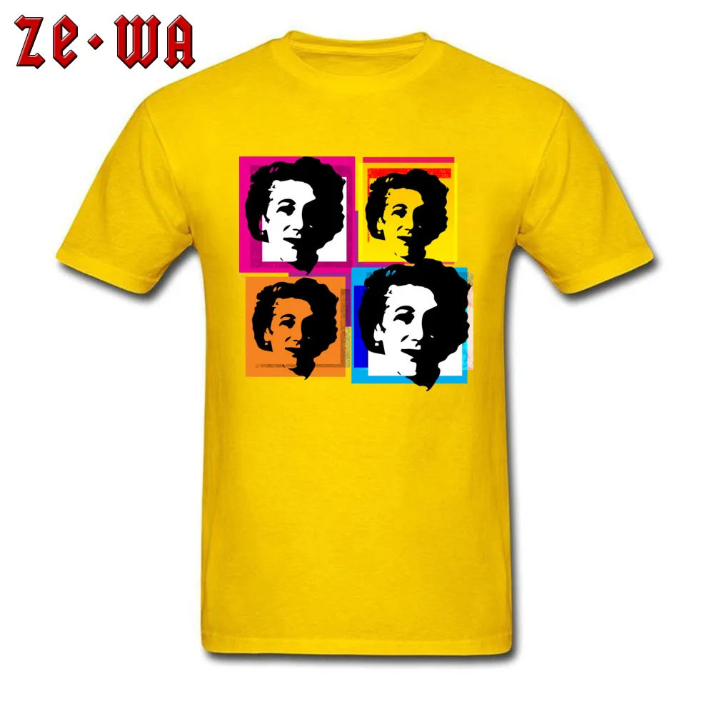 Cheap Custom Design Short Sleeve Top T-shirts ostern Day Round Collar Pure Cotton Tops T Shirt for Men T Shirts Casual ENID BLYTON ENGLISH CHILDRENS NOVELIST POP ART STYLE COLLAGE yellow