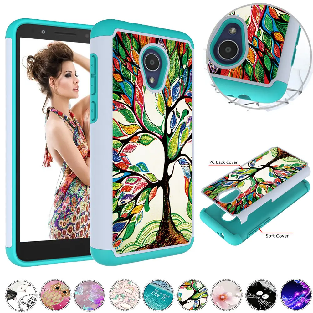 

Cute Back case for Alcatel IdealXTRA 5059R 1X Evolve (2018) TCL LX A502DL 5.34 Inches Shockproof Hybrid Armor Phone Case Cover