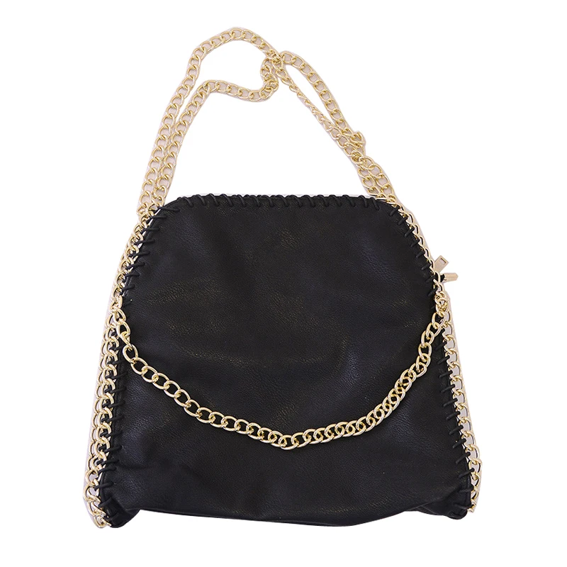Leather Shoulder Bag With Chain Strap