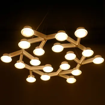 

Modern Art Design LED Star plum hanglamp Decor pendant lights fixtures with white Iron long circle diamond lustres hanging lamp