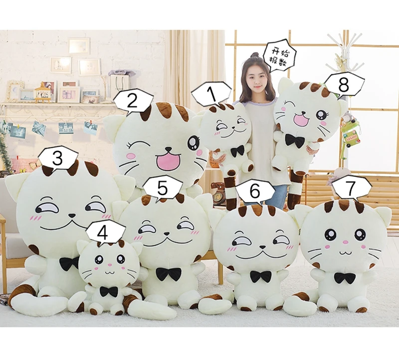 cute big face cat plush toy Korea doll large kawaii fat cats dolls sleeping pillow for girl birthday gift 39inch 100cm DY50305 (6)