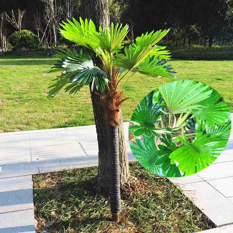 

Large 1.45m Latex 1 Trunk Artificial Plant Tree Fan Leaf Coconut Palm Fake Tree Outdoor Wedding Home Decoration No Pot