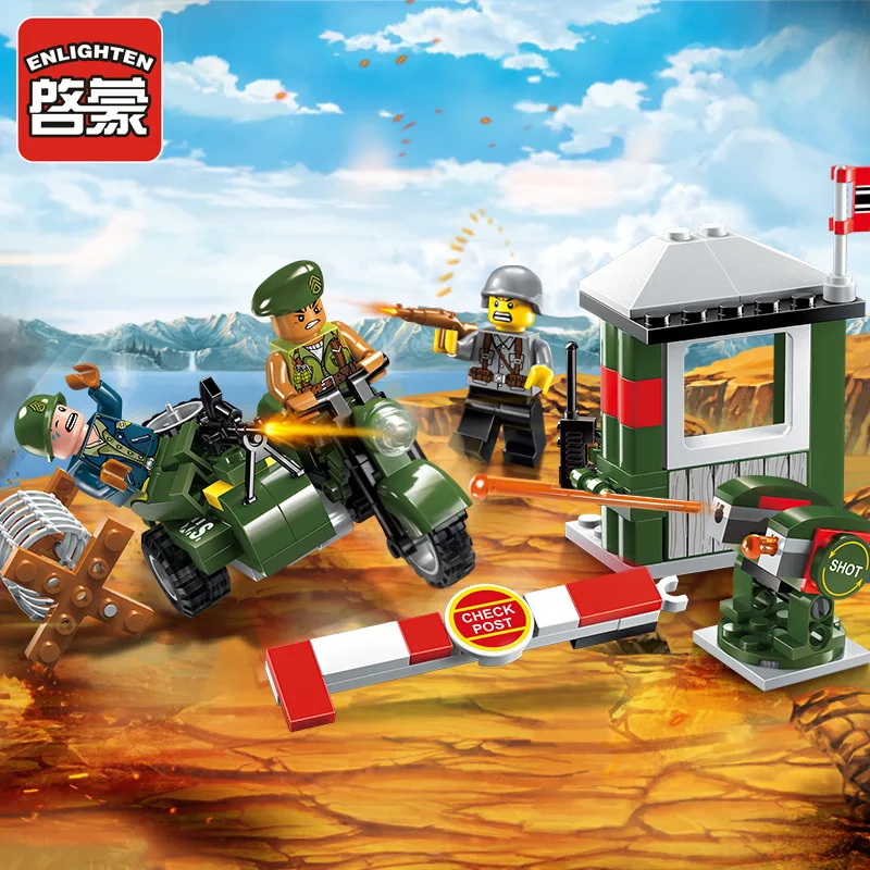 

ENLIGHTEN Military Series Soviet Red Army US Soldiers German Waffen Model Building Blocks Compatible other blocks