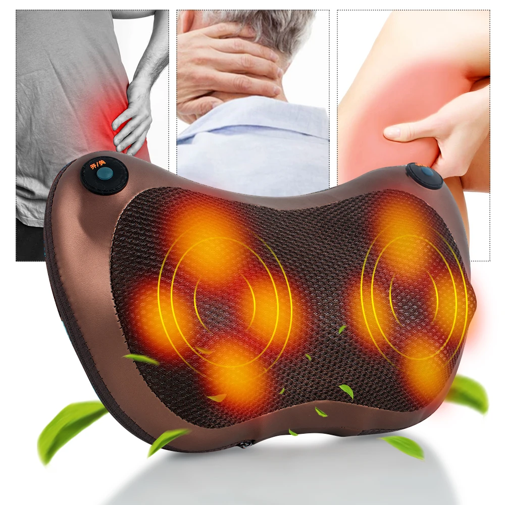 (110v240v)heat Massage Pillow Shiatsu Deep Kneading Massager Relax