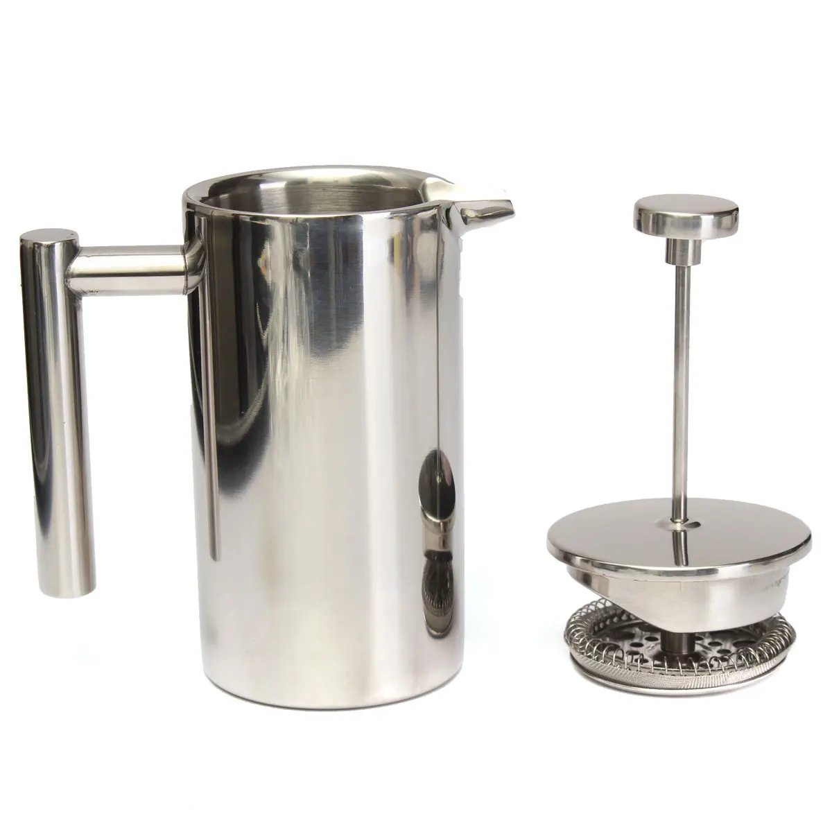 Günstige 1000 ML Edelstahl Französisch Kaffee Maker Topf Kaffeebereiter Permanent Kaffee Filter Körbe Espresso Tee Doppel Wand Französisch Presse