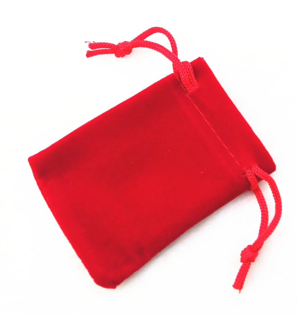Free Shipping 100Pcs 7x9cm Red Velvet Drawstring Pouch Bag/Jewelry Bag