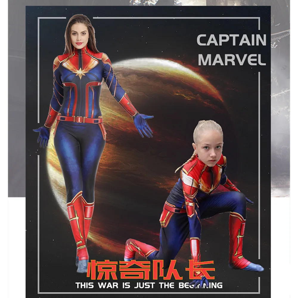 

Captain Marvel Carol Danvers Ms Marvel Kostuum Costumes Halloween ladies movie captain marvel cosplay leotards act as costumes