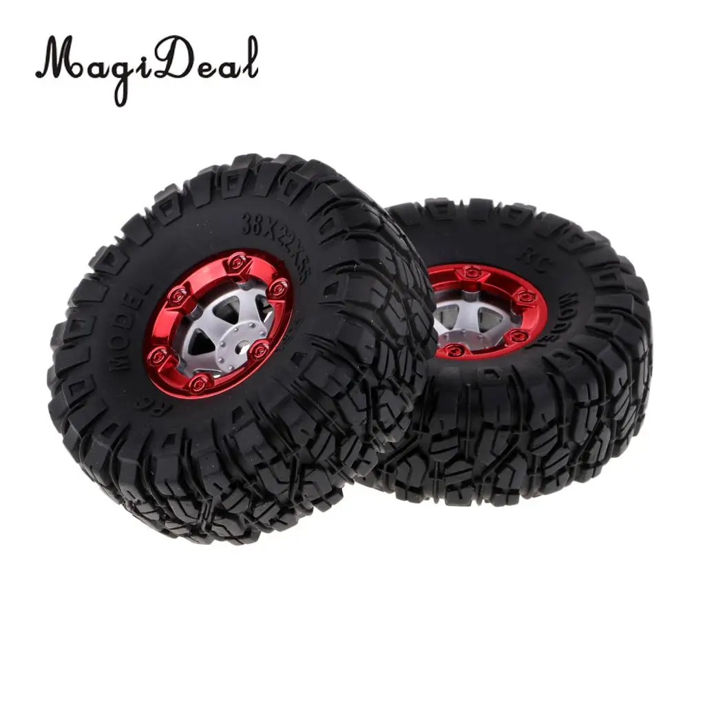2Pcs Radio Control Car Model 100mm Rubber Tires Tyres 12mm Wheel Hex for 1/12 Wltoys 12428 12423 RC Cars