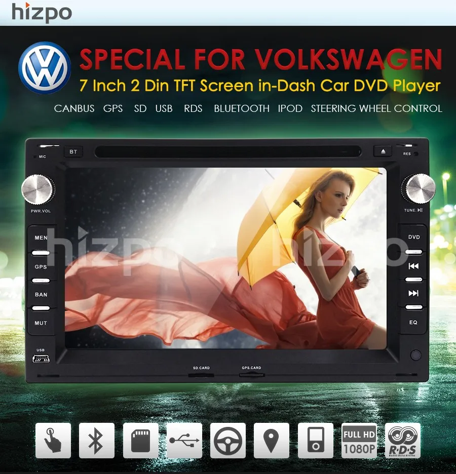 Sale 2DIN RDS Radio DVD Player GPS Navigation fit VW Volkswagen Passat Jetta CITI CHICO TRANSPORTER T5 Golf Polo MK3 MK4 MK5 SEAT CAM 1