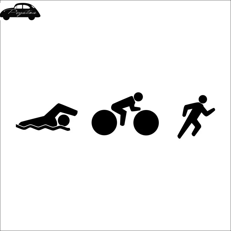 Pegatina Triathlon Sticker Swimming Run Bike Cycling Car Decal Posters Vinyl Wall Decor Mural Sticker