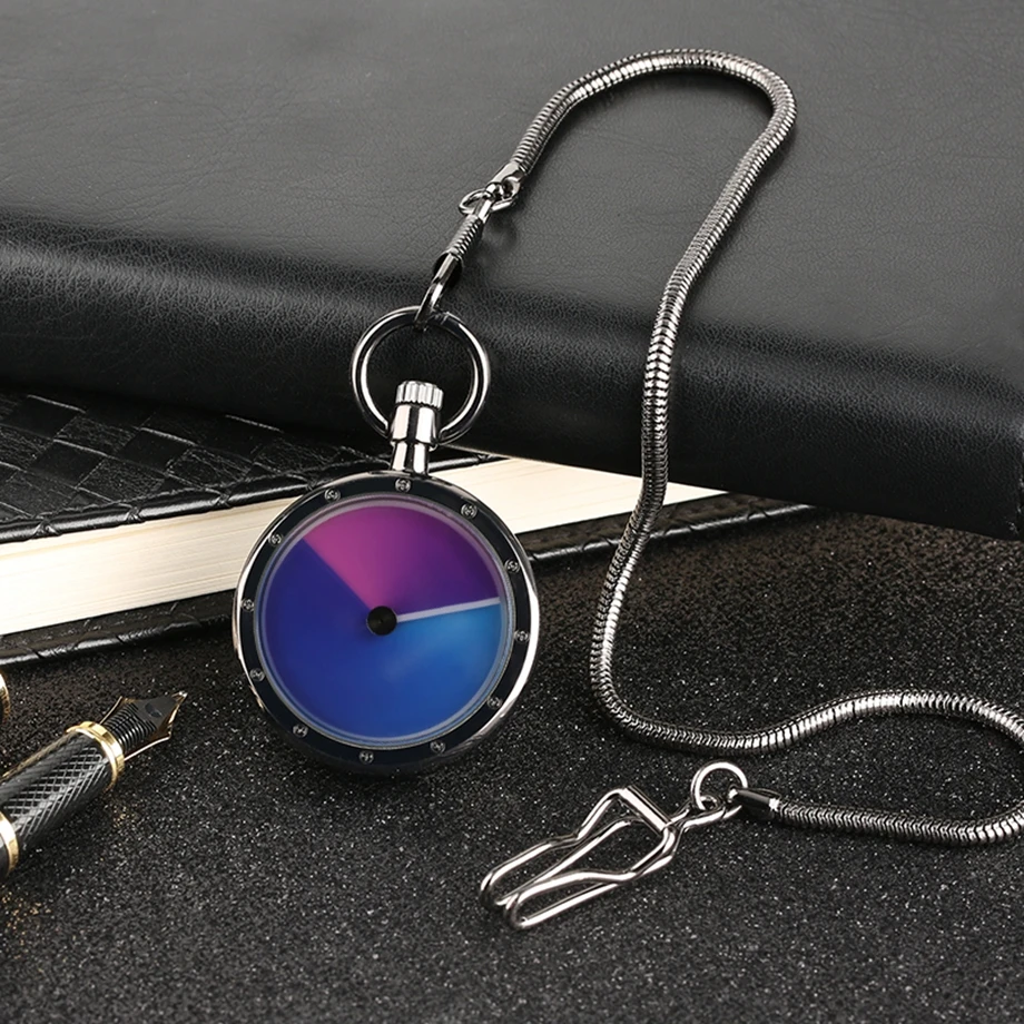 Новое поступление холодный синий фиолетовый кварцевые карманные часы творческий брелок часы подарок для Для женщин Для мужчин с серпантин