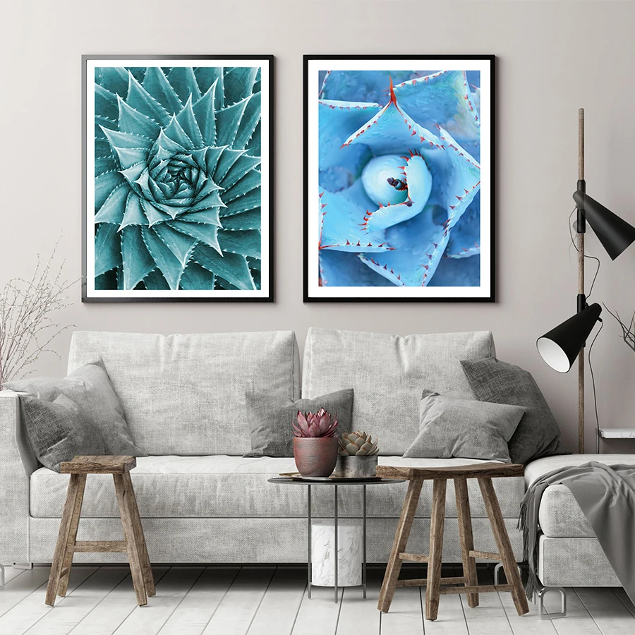2 - Succulent Plant Aloe Art Prints Nordic Green Style Painting Wall Picture Printable Cactus Wall Art Posters for Living Room Decor