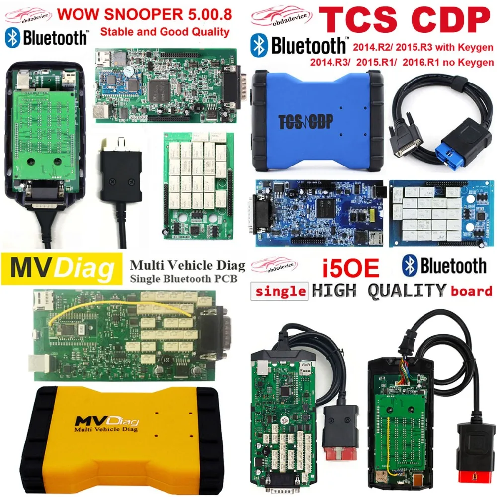 

2019 WOW SNOOPER TCS CDP Scanner for Car/Truck with Bluetooth MVDiag Diagnostic Tool with Best Quality Single PCB NEC Relays