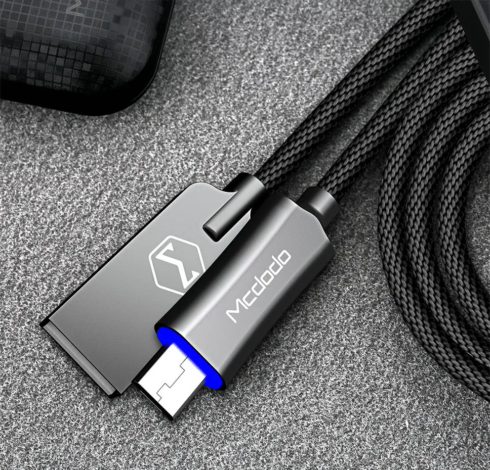 Mcdodo Micro USB кабель QC3.0 Быстрая зарядка нейлоновый USB кабель синхронизации данных для samsung Xiaomi huawei htc LG кабель для мобильного телефона