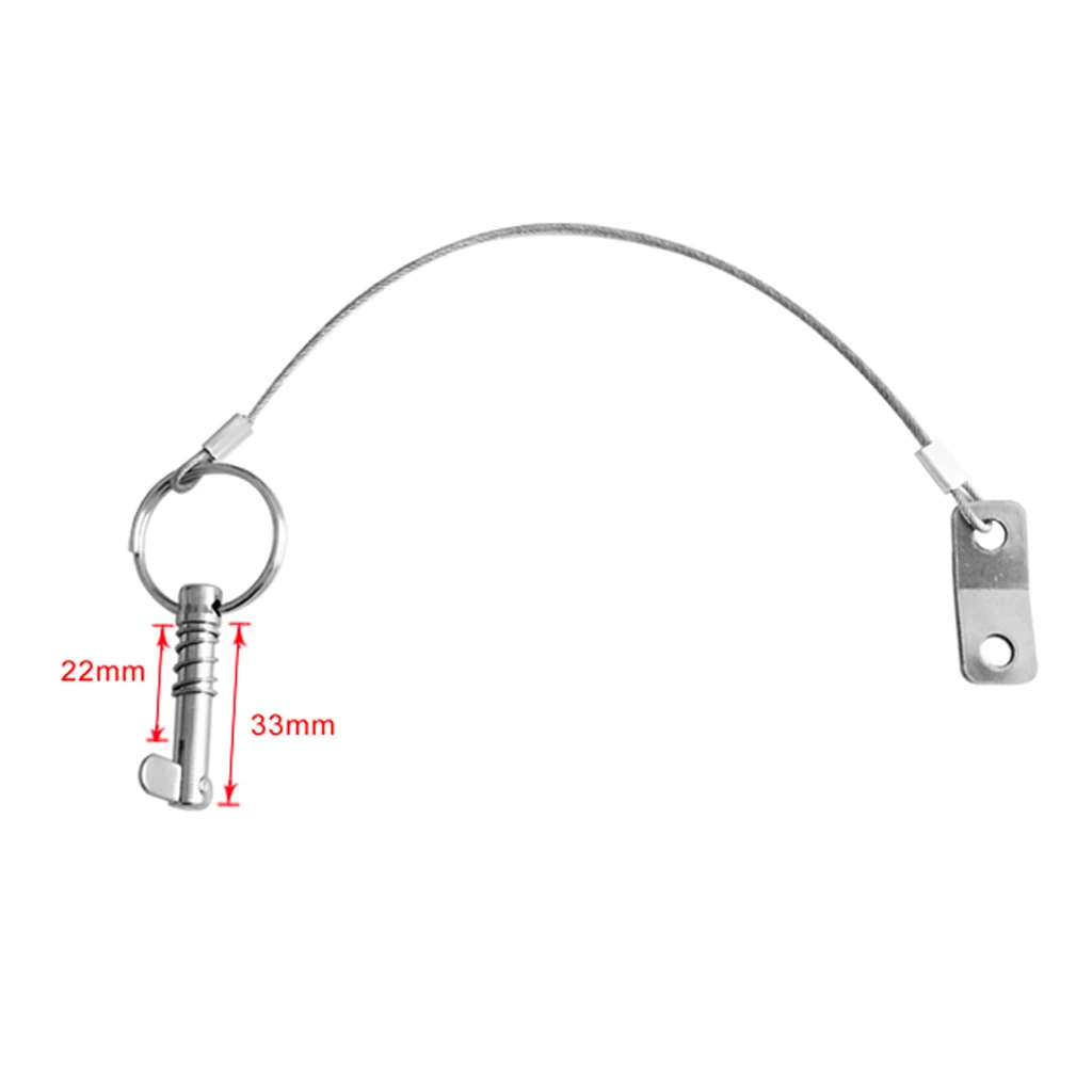 316 Stainless Steel Boat Bimini Top Quick Release Ball Pin With Lanyard Deck Hinge Motor Accessories Vehicle Parts 6mm Silver