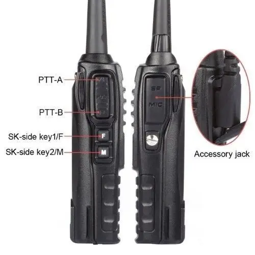 Baofeng UV 82 VHF UHF 136 174/400 520 МГц Любительская двухсторонняя рация с наушниками US EU